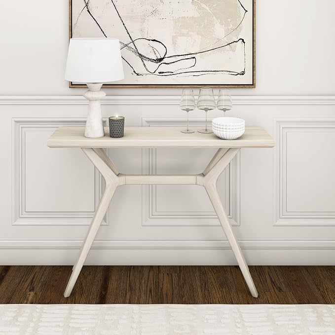 Plank+Beam Verso Console Table, 46 Inch Solid Wood Modern Sofa Table, Narrow - Image 2