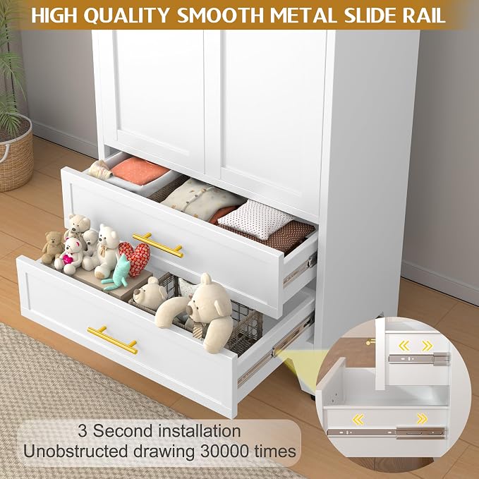 GAIOUS Steel Pantry Cabinet, 2 Adjustable Shelf and 2 Drawers, Freestanding - Image 3