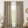 LAMIT Taupe Linen Curtains 90 Inch Length by LAMIT