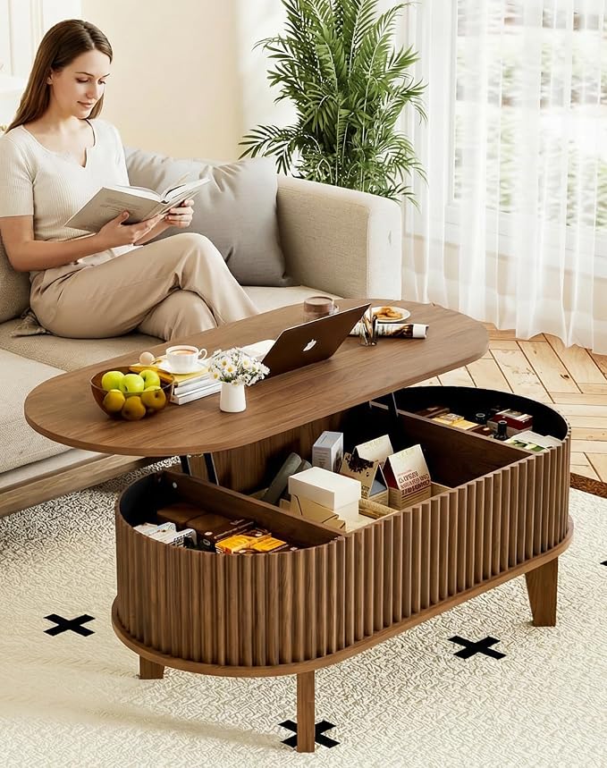 Oval Lift Top Coffee Table - Image 8