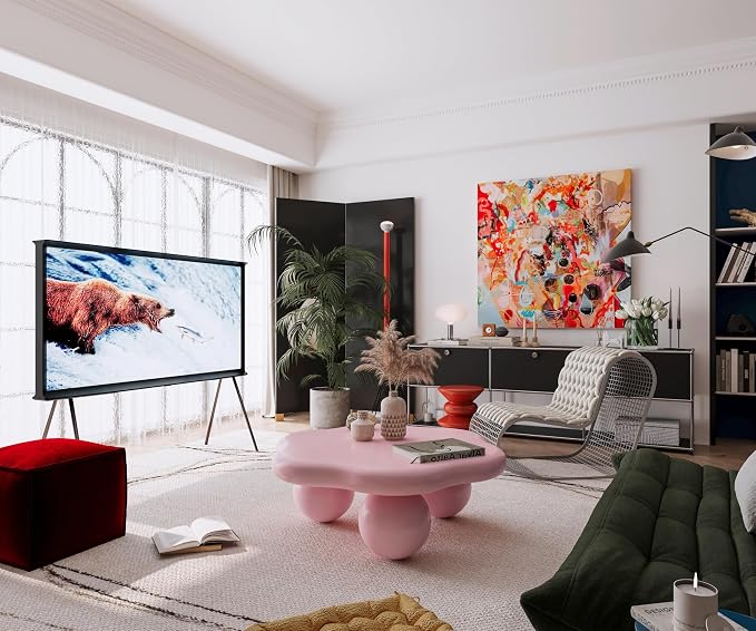 35" Cloud Coffee Table with 3 Ball Legs, Modern Minimalist Petal Center Table - Image 7