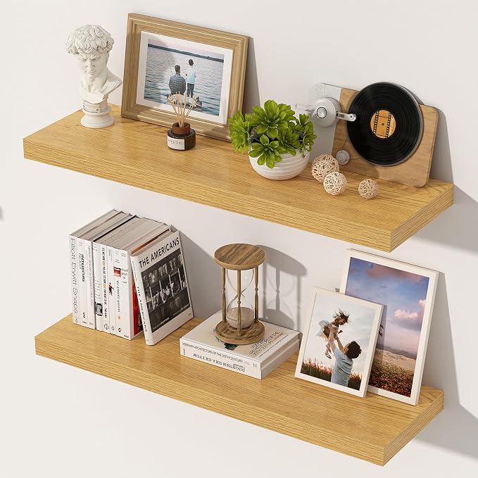 24 Inch Floating Shelves, 12 Inch Deep Floating Shelves by Unknown