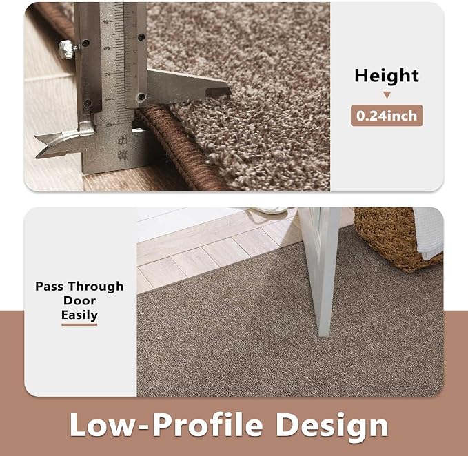 FinRèc 4x6 Washable Area Rugs for Bedroom Living Room, Low Pile Thin Rug Solid - Image 6