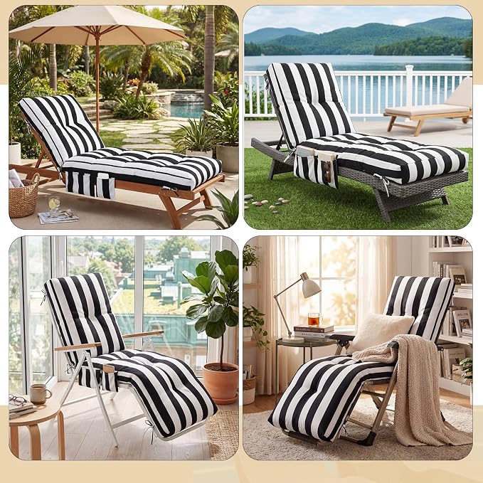 Kigley Outdoor Chaise Lounge Cushions - Image 5