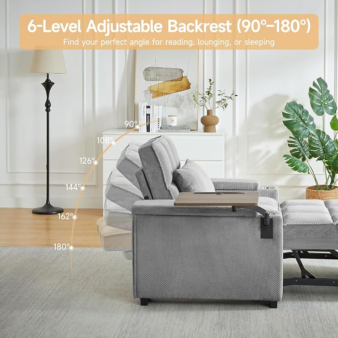 Large Size Convertible Sleeper Chair Futon Sofa Bed, Comfortable thick cushion - Image 6