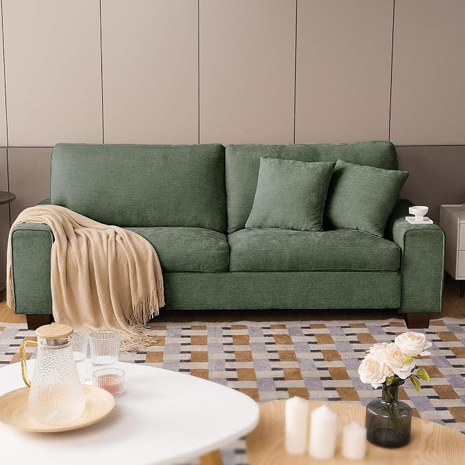 DOPEDIO Modern Loveseat Sofa for Living Room, Chenille Recliner, Removable Cover by DOPEDIO