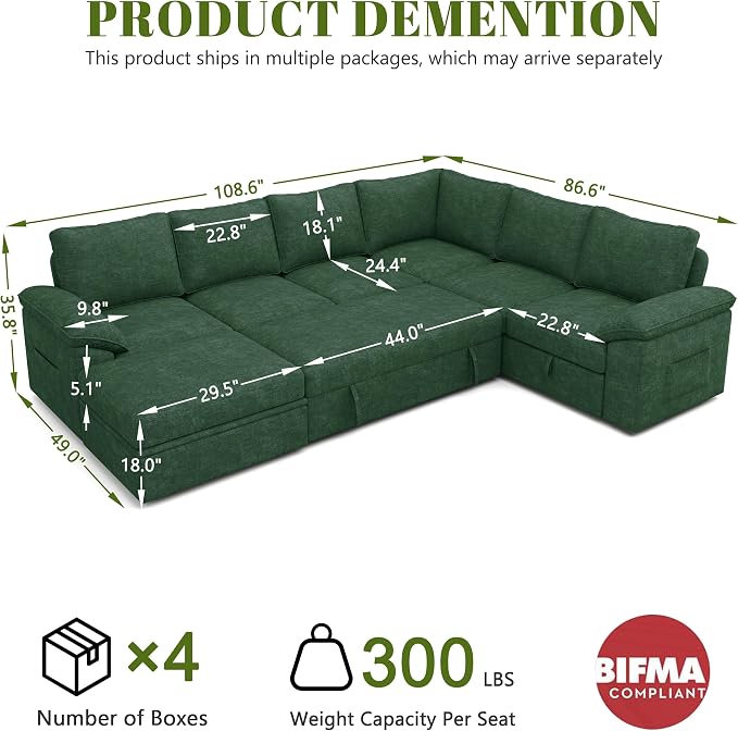 108 Inch Modular Sectional Sofa - Image 3