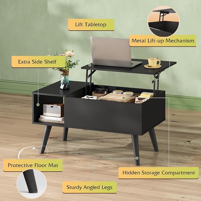 WLIVE Coffee Table for Living Room, Small Coffee Table - Image 6