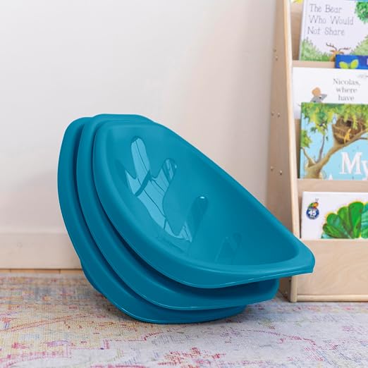 ECR4Kids Plastic Leaf Scoop Floor Rocker Seat, Classroom Furniture - Image 2