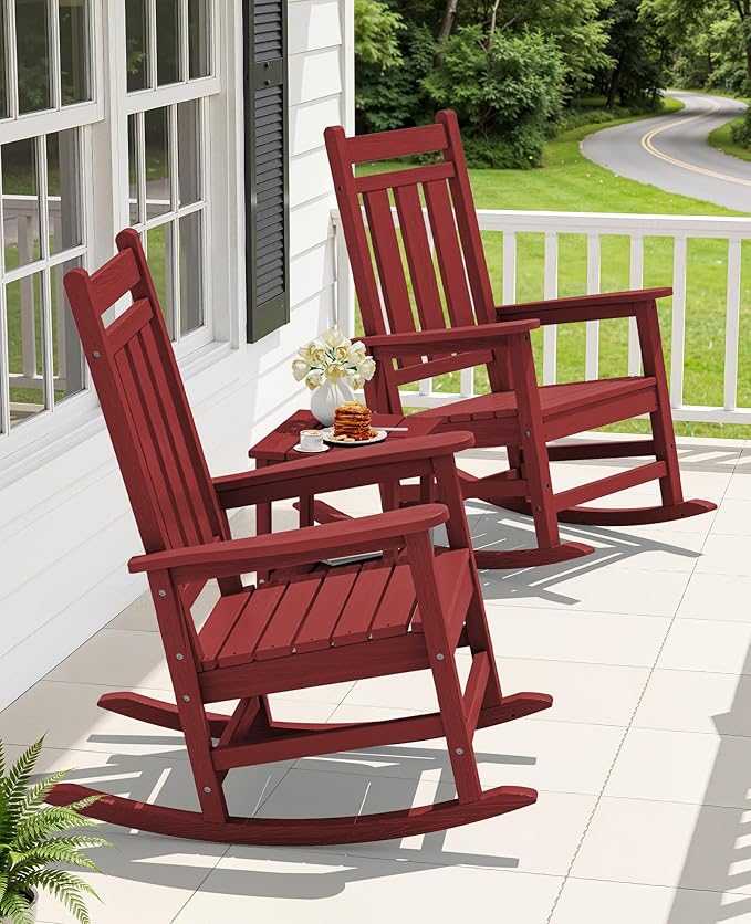 KINGYES Oversized Outdoor Rocking Chair, All-Weather Patio Rocking Chairs - Image 2