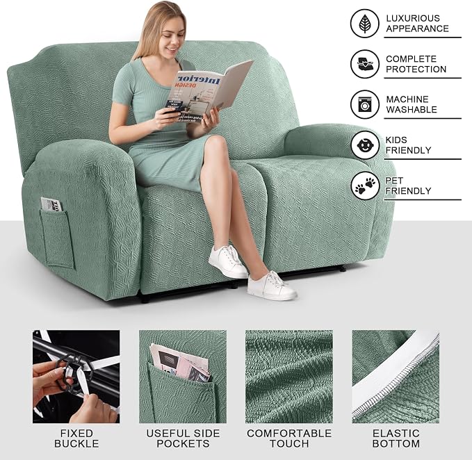 Timeles Recliner Covers Recliner Loveseat Covers Reclining Couch Covers Sofa - Image 3