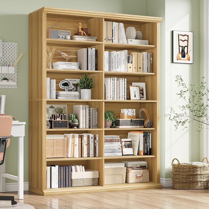Rresyet 71.8" L *47.2“W Wooden Bookcase and Bookshelf – Extra Large Bookshelf - Image 3