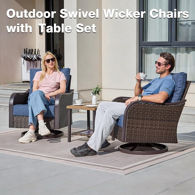 Outdoor Swivel Rocker Chairs, Wicker Swivel Rocking Chairs - Image 7