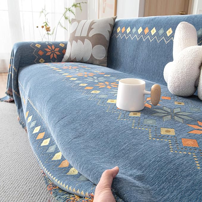 DREAMINGO Couch Cover Chenille Boho Sofa Covers - Image 3
