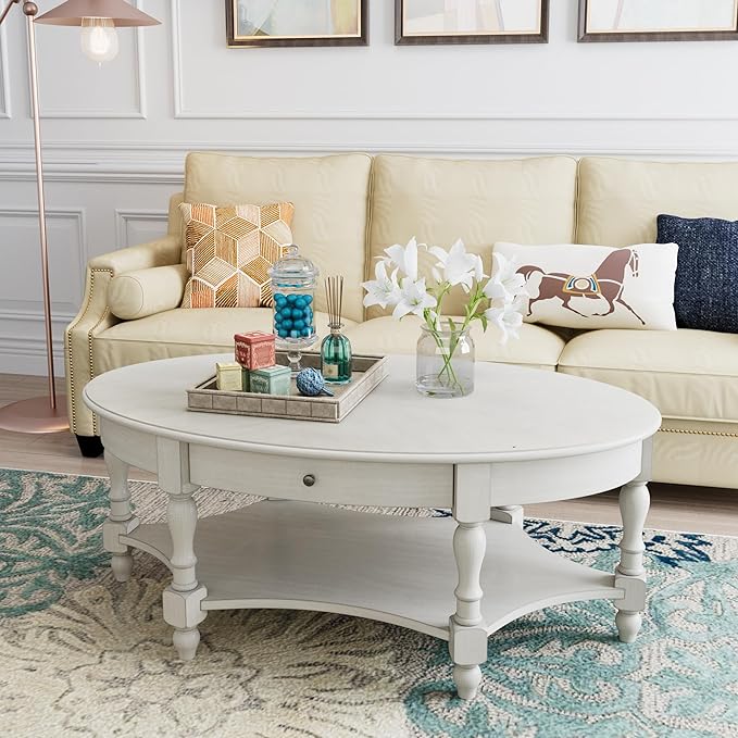 Solid Wood Oval Coffee Table by JESONVID