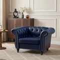 Mid-Century Sofa Chair, Faux Leather Accent Chair by YUCHIATHSoulFurniture