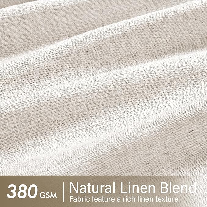 MIULEE Pinch Pleated Thick Linen Curtains 90 Inches Long 2 Panels - Image 4