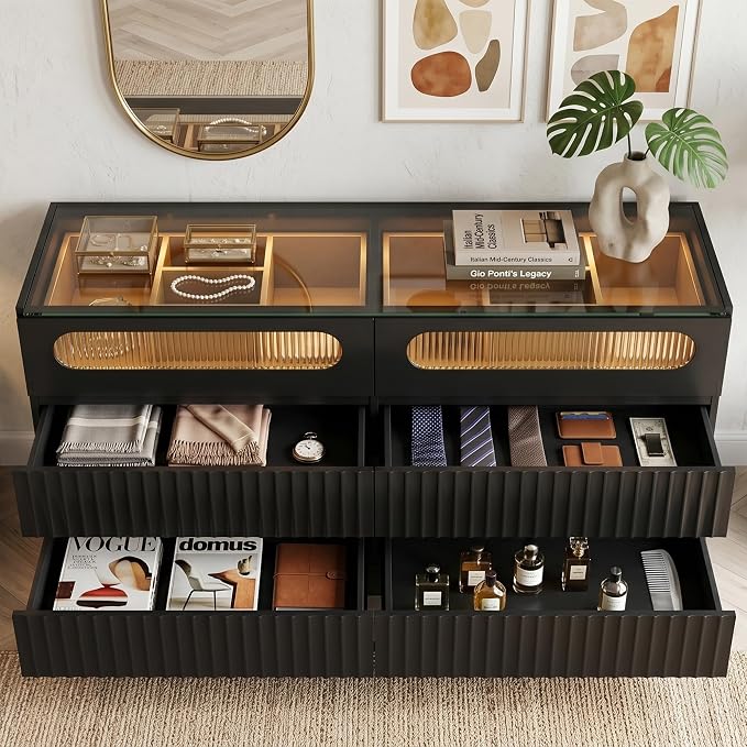 senlin Fluted 6 Drawer Dresser, - Image 4
