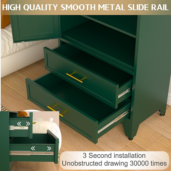 GAIOUS 71" Metal Wardrobe Cabinet - Image 4