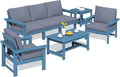 SERWALL HDPE Patio Furniture Set, 7-piece Outdoor Sectional Sofa Set, All by SERWALL