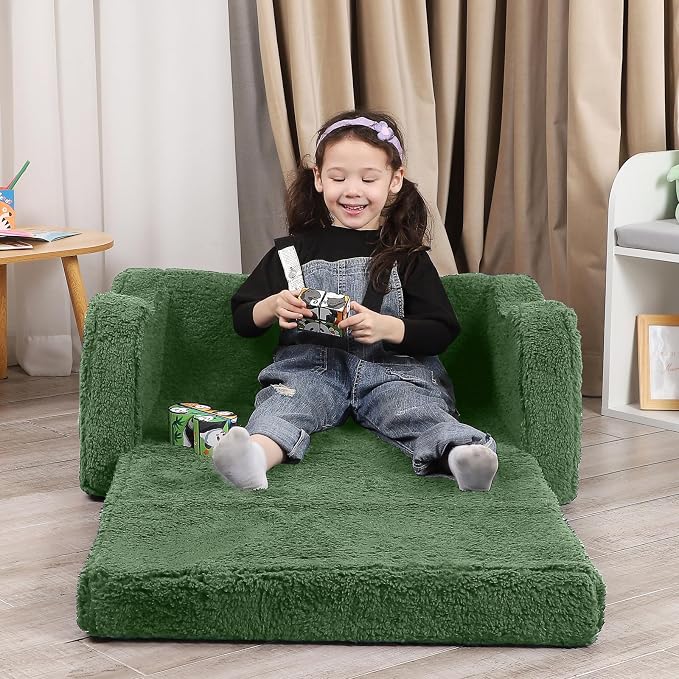 MOMCAYWEX Kids Sofa, 2-in-1 Flip-Out Foam Couch, Soft Play Lounge Chair - Image 3