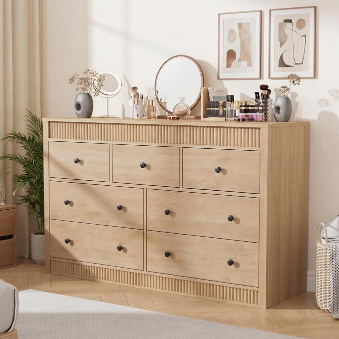 GarveeHome 7 Drawer Dresser for Bedroom, Modern Long Storage Dresser Organizer - Image 6