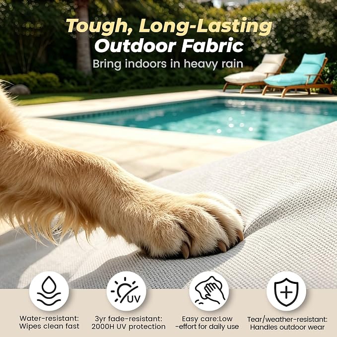 Outdoor Chaise Lounge Chair Cushion, Waterproof Non-Slip Patio Chaise Lounge - Image 9