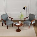 2PCS Accent Chairs with Table Set, Fabric Upholstered Modern Accent Armchair by TASSULLO