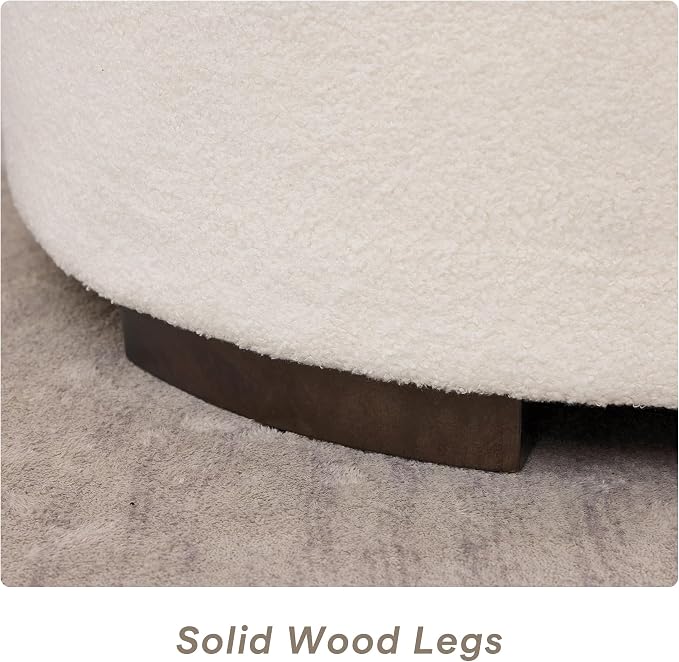 29.5 Inch Round Storage Ottoman Coffee Table, Modern Circle Coffee Table - Image 7