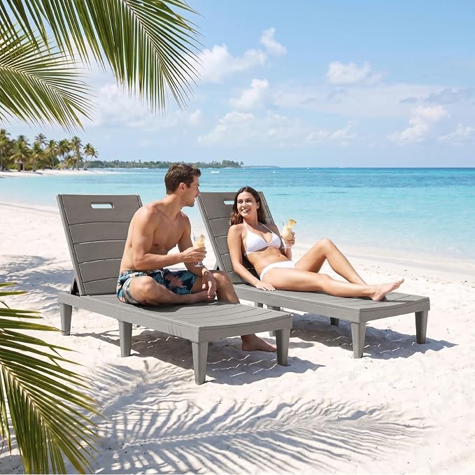 Greesum Outdoor Chaise Lounge Chairs Set of 4 - Image 7