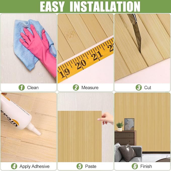 Bamboo Wall Panel for Interior Wall Decor, Renewable Pole Wrap Wainscoting Roll - Image 5