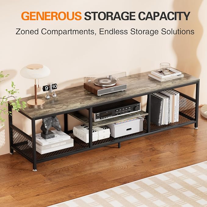 VECELO TV Stand with Power Outlets - Image 7