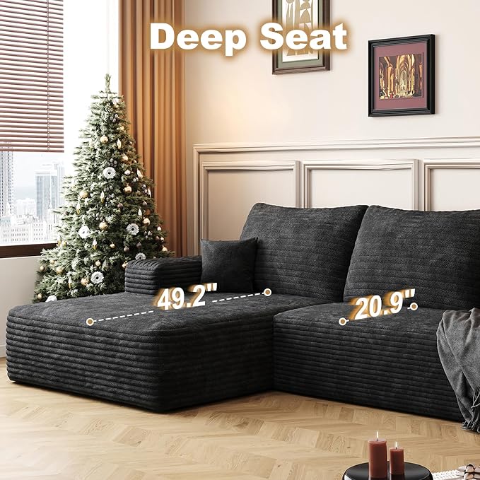 108" Sectional Couches for Living Room Cloud Couch Sofa - Image 4
