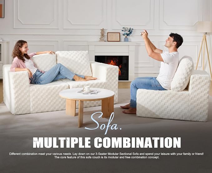 Modular Sectional Sofa 3-Seater Modular Couch - Image 7