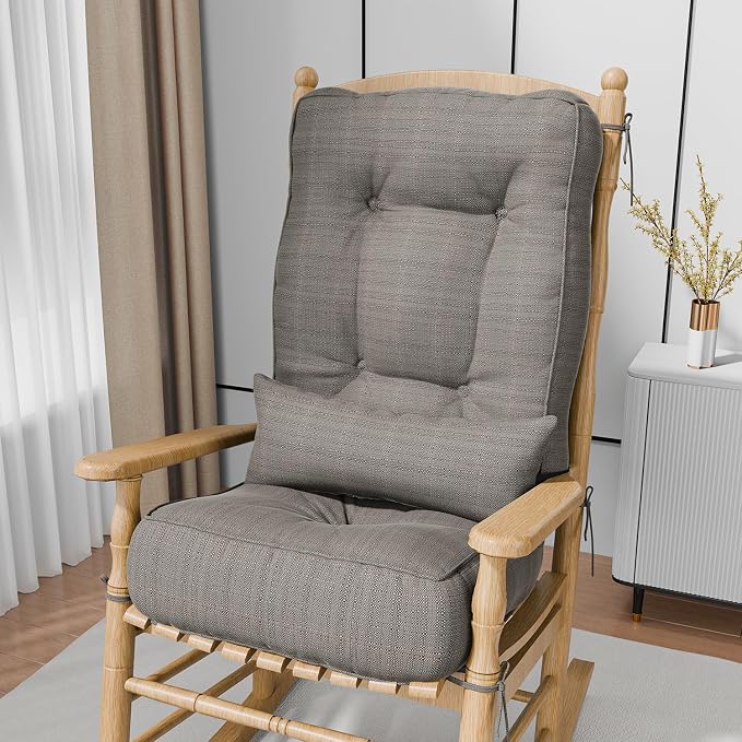 Rocking Chair Cushions with Pillow, Waterproof and Fade-Resistant Thicken by Aofeite