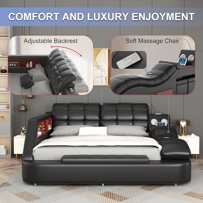 King Size Smart Multifunctional Bed Frame, Platform Bed - Image 6
