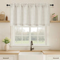OVZME Natural Valance for Windows, Light Filtering Faux Linen Textured Small by OVZME