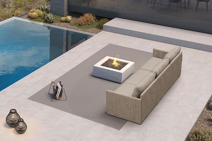PURPLE LEAF 3 Pieces Small Conversation Set All Weather Outdoor Couch Sectional by PURPLELEAF