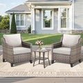 3 Pieces Patio Furniture Sets-Outdoor PE Rattan Wicker Chairs by AMCLOBA