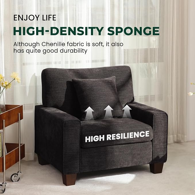 DOPEDIO Modern Living Room Sofa Set, 88.58" Chenille Loveseat - Image 7