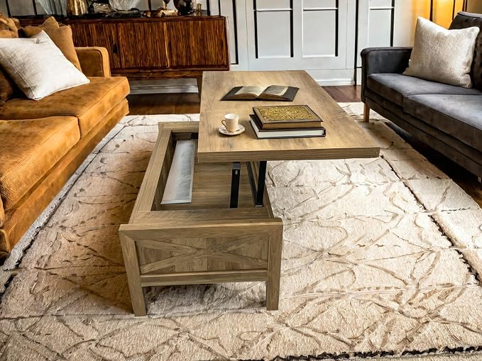 Lift Top Coffee Table with Hidden Compartment, Storage Coffee Table with Lift - Image 6