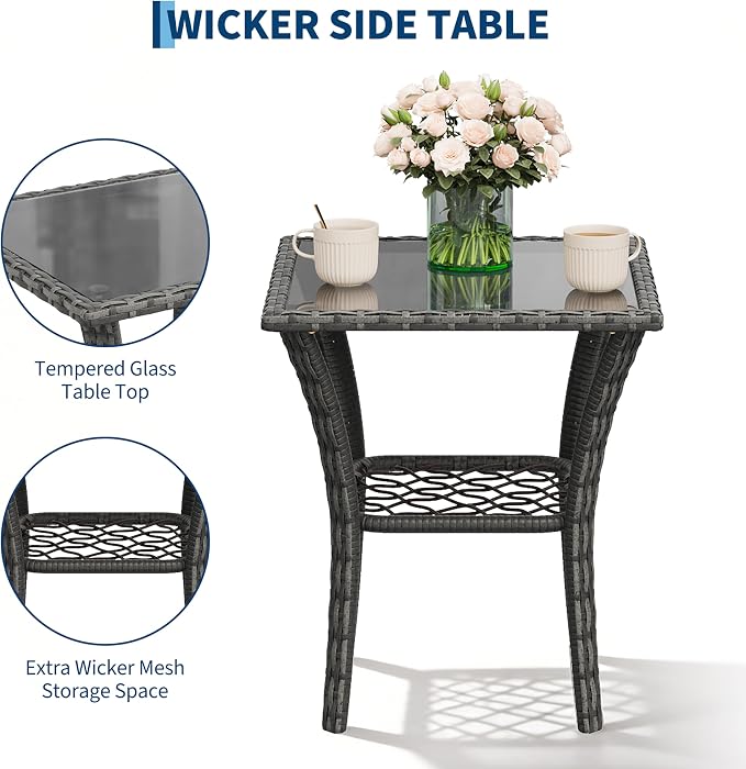 3-Piece Patio Furniture Set, 2 Swivel Rocking Chairs - Image 4
