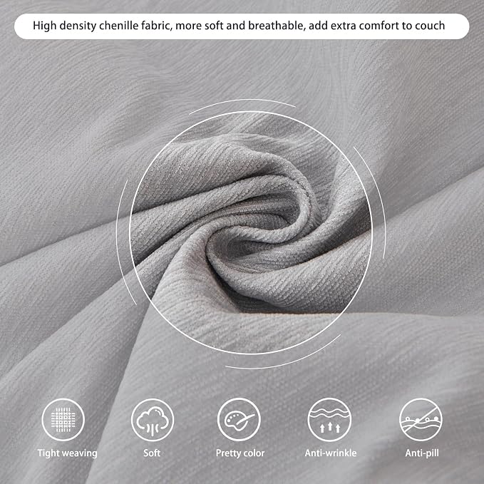 DREAMINGO Sofa Covers Washable Thick Chenille Couch Cover - Image 4