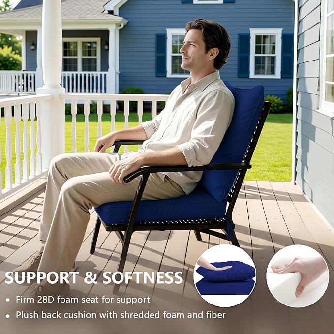 24x24 Inch Outdoor Chair Cushions Set of 4, Patio Furniture Cushions - Image 4