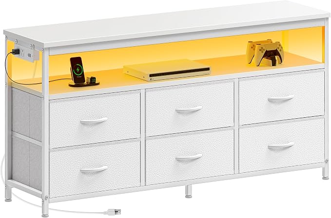 Huuger LED TV Stand for Bedroom, 47 Inch Dresser TV Stand for 43, 55 Inch TV - Image 9