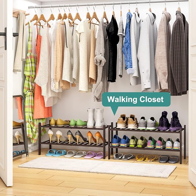 viewcare 2-Tier Shoe Rack for Entryway, Bamboo Shoe Rack for Closet, Free - Image 6