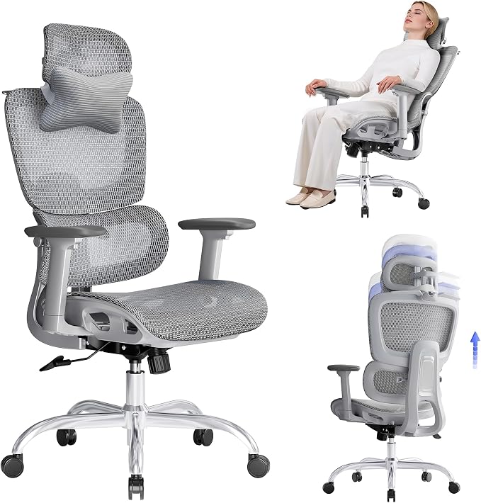 Ergonomic Office Chair with 3D Headrest, Computer Chair with Adjustable by LarkLeavesOfficial