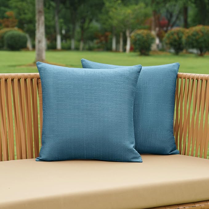 NiNi ALL Pack of 2 Decorative Outdoor Waterproof Pillow Covers Square Garden - Image 8