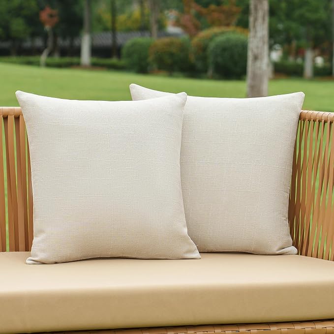 NiNi ALL Pack of 2 Decorative Outdoor Waterproof Pillow Covers Square Garden by NiNiALL