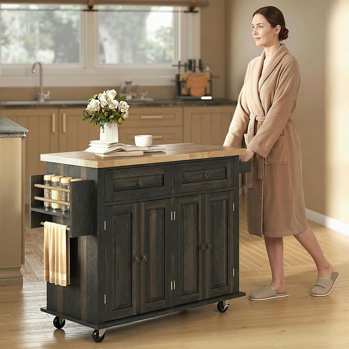 HOMCOM Kitchen Island Cart - Image 8